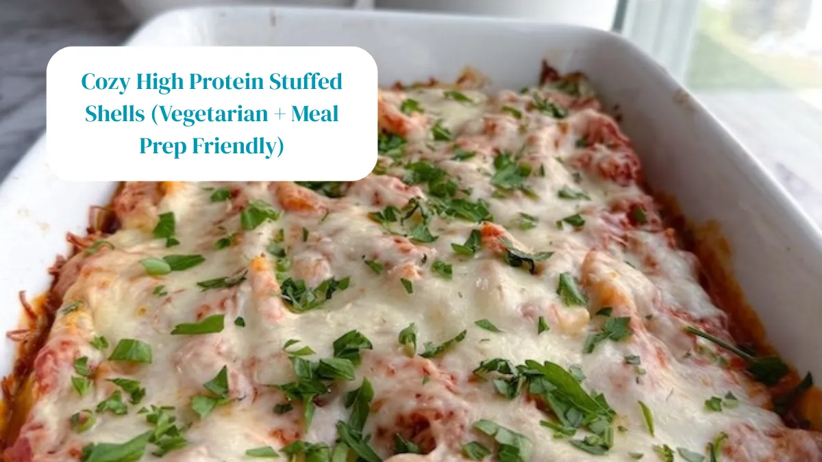 Cozy High Protein Stuffed Shells (Vegetarian + Meal Prep Friendly)